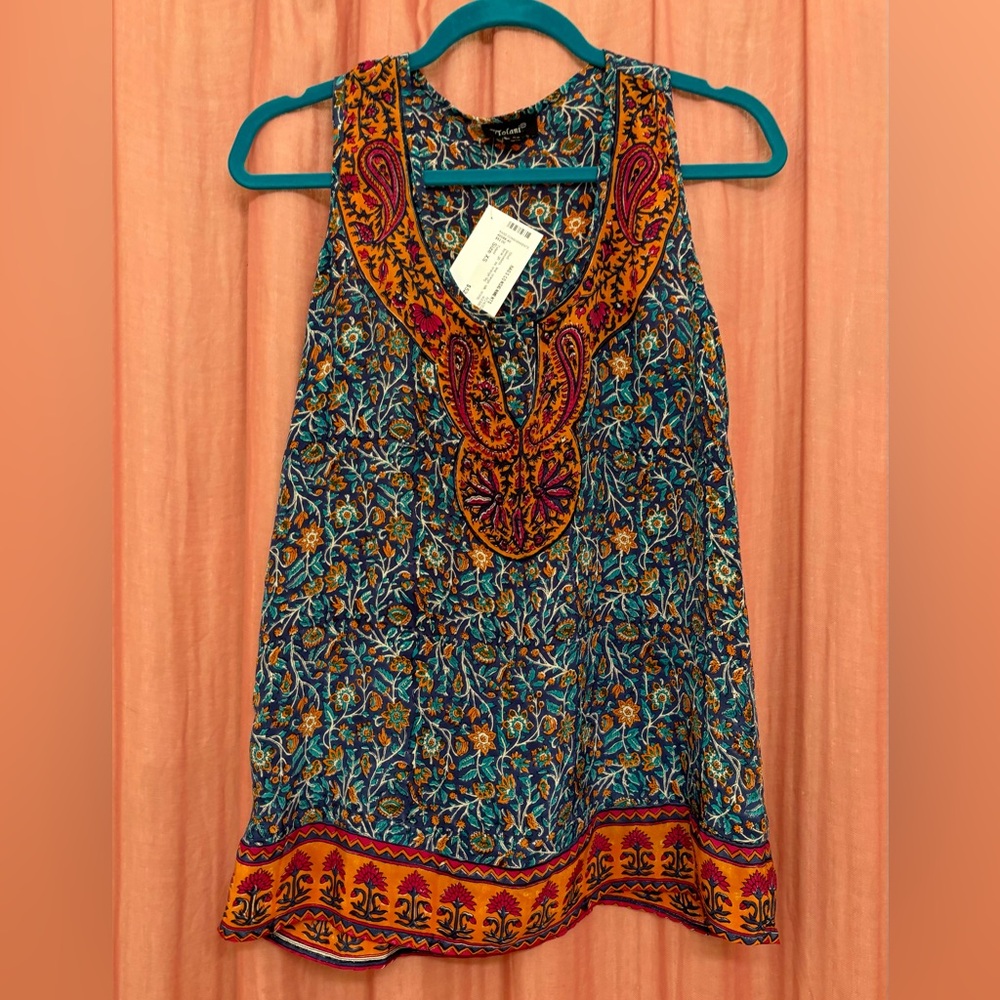 Silk Ethnic Tank Top